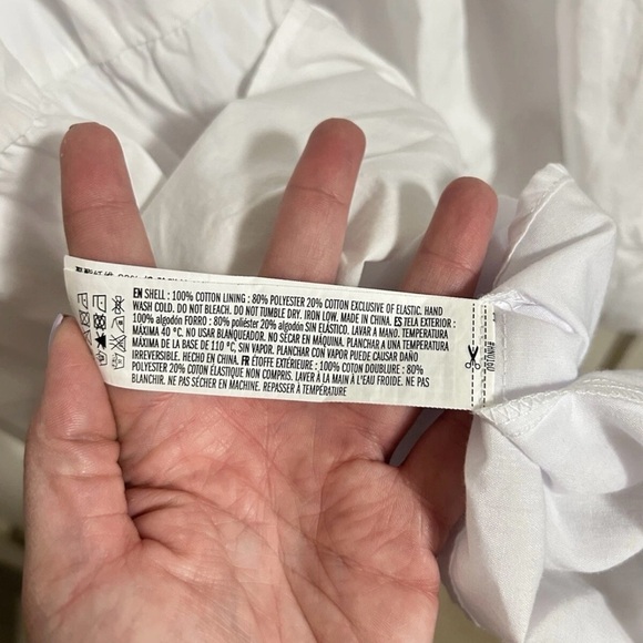 Tuckernuck Pomander Place Halile White Cotton Tiered Mini Dress Size Large - Picture 6 of 7